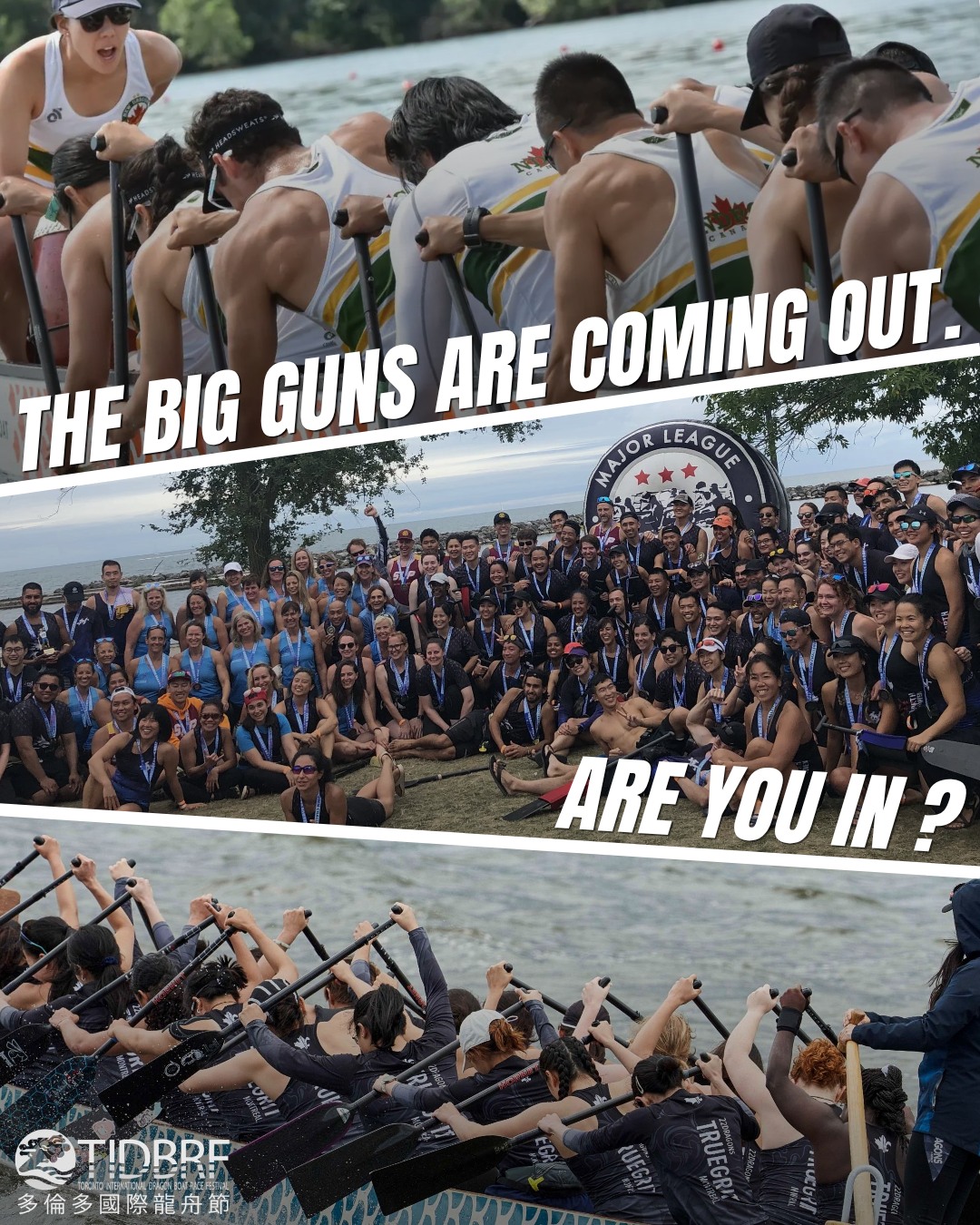 The big guns are coming out 👀

🚣 @ndrc_premier
🚣 @tnpc.paddling
🚣 @22dragonsmtl

These powerhouse crews are heading to Toronto Island for the Toronto International Dragon Boat Race Festival on June 13-14.

Fast racing. Big energy. Unmatched atmosphere.
Are you in?

#dragonboat #gwndragonboat #mldb #dragonboatracing #paddling