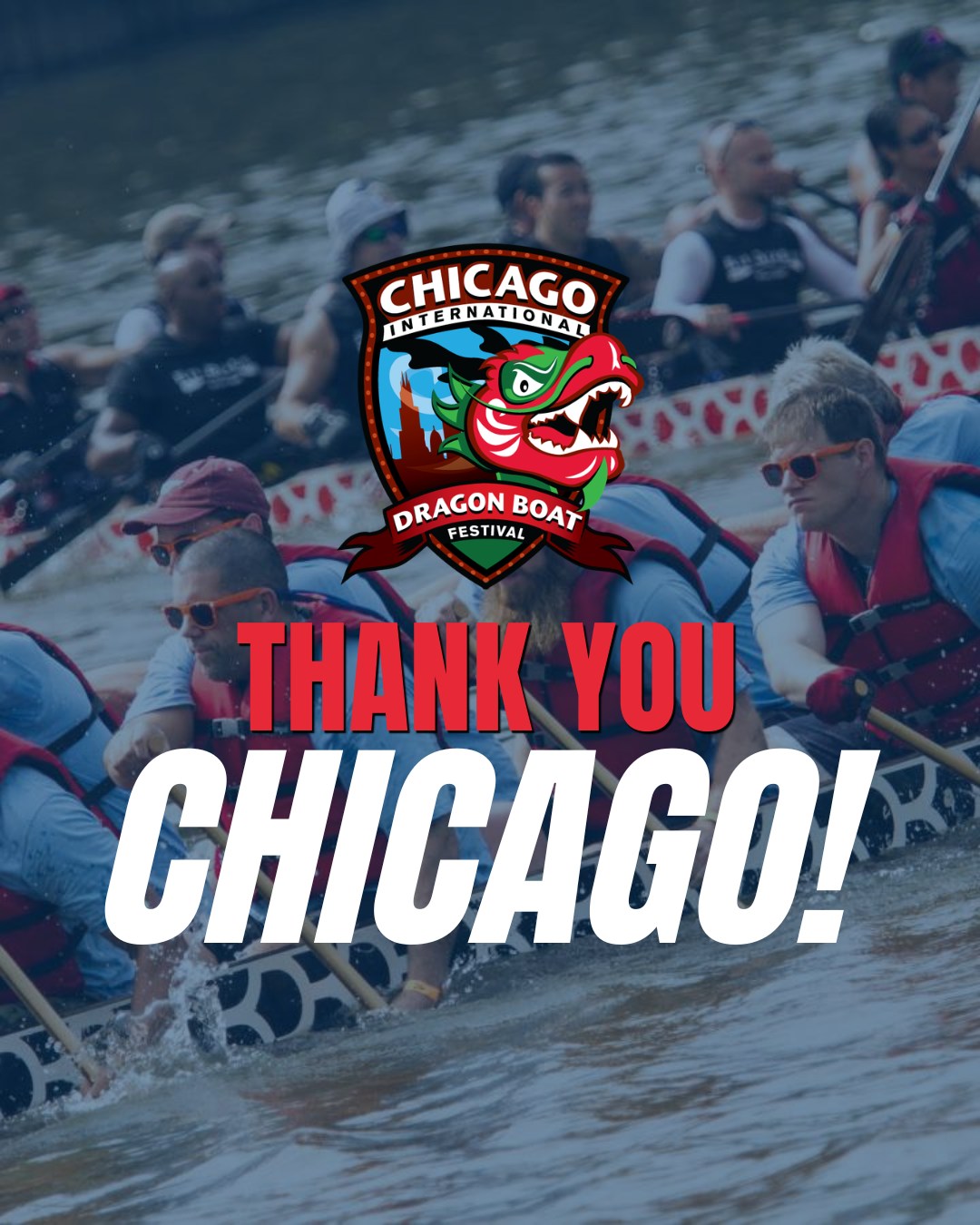 What an incredible day on the water! 🌊🐉

Thank you to everyone who joined us for the 2026 Chicago International Dragon Boat Festival.

Whether you raced, volunteered, cheered from the shoreline, or helped behind the scenes, you played a part in creating an amazing event.

We appreciate every stroke, every cheer, and every smiling face that made this festival such a success.

See you next year, Chicago! ❤️