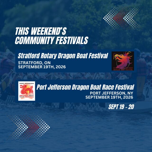 Dragon boat season is still going strong this weekend! 🐉🚣

On September 19, two great community festivals are hitting the water:

📍 Stratford Rotary Dragon Boat Festival | Stratford, ON
Teams will take to Lake Victoria for a day of recreational Hong Kong-style racing and community fun.

📍 Port Jefferson Dragon Boat Race Festival | Port Jefferson, NY
A full day of racing, entertainment, teamwork, and bringing the community together.

Whether you’re racing, cheering from shore, or coming out to experience the action, it’s another great weekend for dragon boat! 🙌

#DragonBoat #DragonBoatRacing #CommunityFestival #StratfordOntario #PortJeffersonNY #PaddleTogether