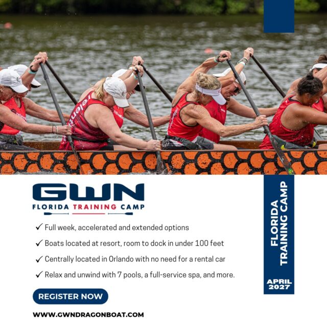 ☀️ Paddle hard, train smart, and unwind in paradise! 🌴🐉

Join us in Orlando this April 2027 for the GWN Florida Training Camp.

🚣 Train with experienced coaches
🌊 Stay just steps away from the docks
🏝️ Enjoy resort amenities, pools, and more
💪 Choose the training option that works for you.

Level up your paddling while soaking up the Florida sunshine.

🔥 Registration is NOW OPEN! Secure your spot today via the link in our bio.

#GWNDragonBoat #FloridaTrainingCamp #DragonBoatTraining #PaddleStronger #DragonBoatLife