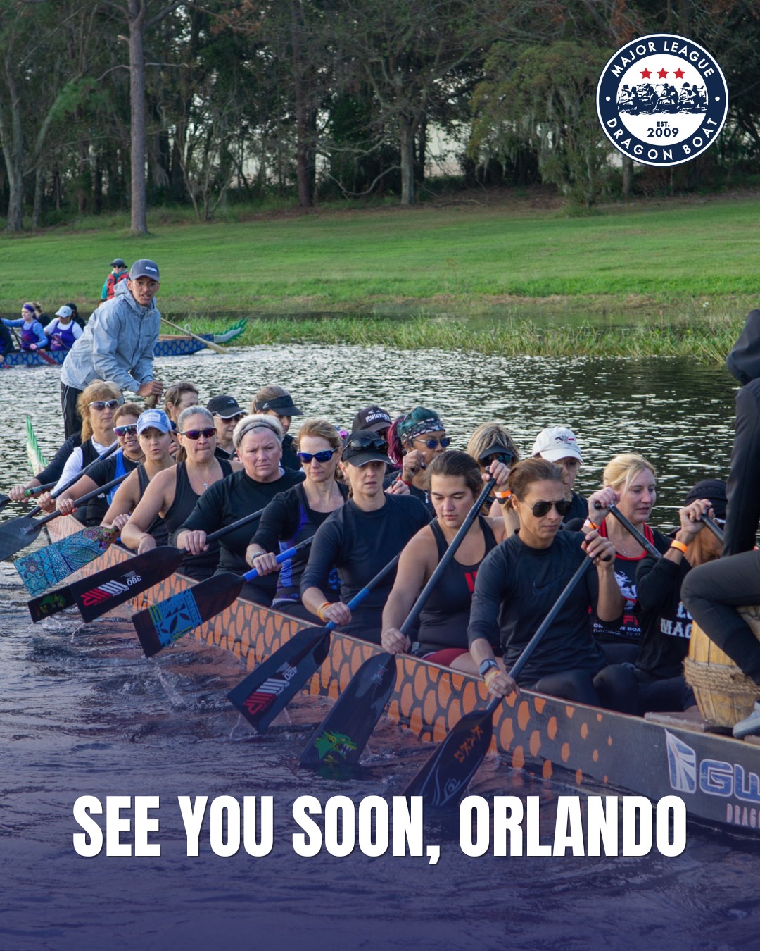A little throwback to 2022. 🚣

We're looking back at one of our favourite days on the water as we get ready to return to Orlando this October.

Whether you joined us in 2022 or you're planning to race with us for the first time this year, we can't wait to see you back at Turkey Lake for another unforgettable weekend of dragon boat racing.

See you soon, Orlando.